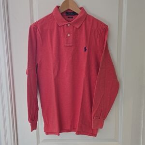 Polo Ralph Lauren Pink/Orange Long Sleeve Polo Shirt